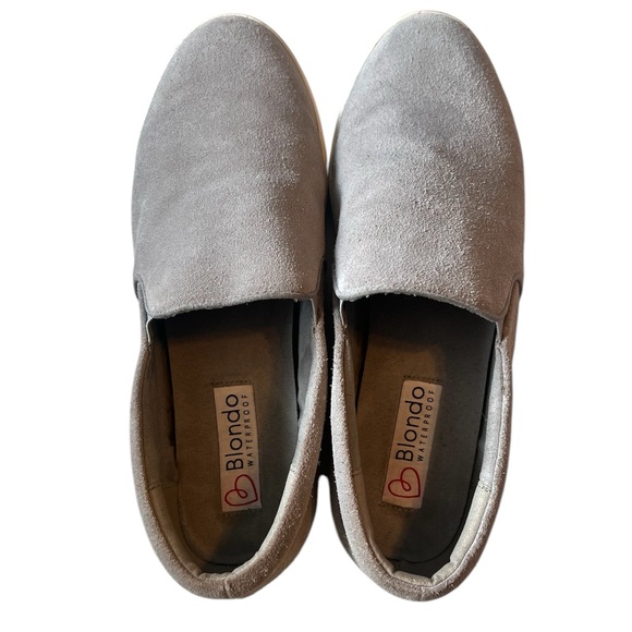 Blondo Gracie Waterproof Gray Suede Slip-On Sneakers Leather - Picture 3 of 8